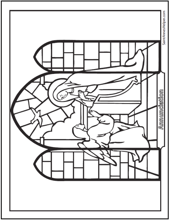 21+ Stained Glass Coloring Pages + Church Window Printables