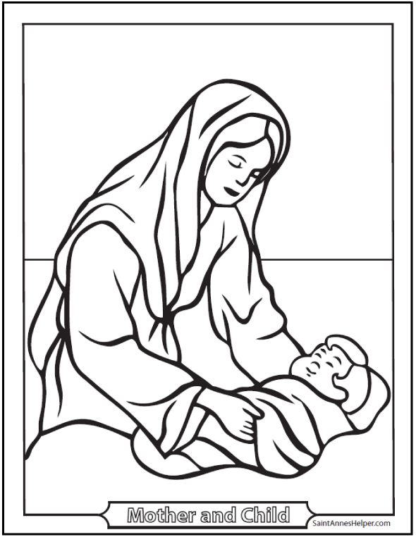 Saint Mary Coloring Pages - Download Pack