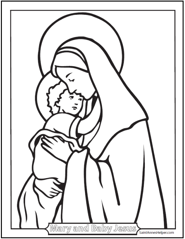 12+ Mother's Day Coloring Pages ️+ ️ Religious Marian feast day cards