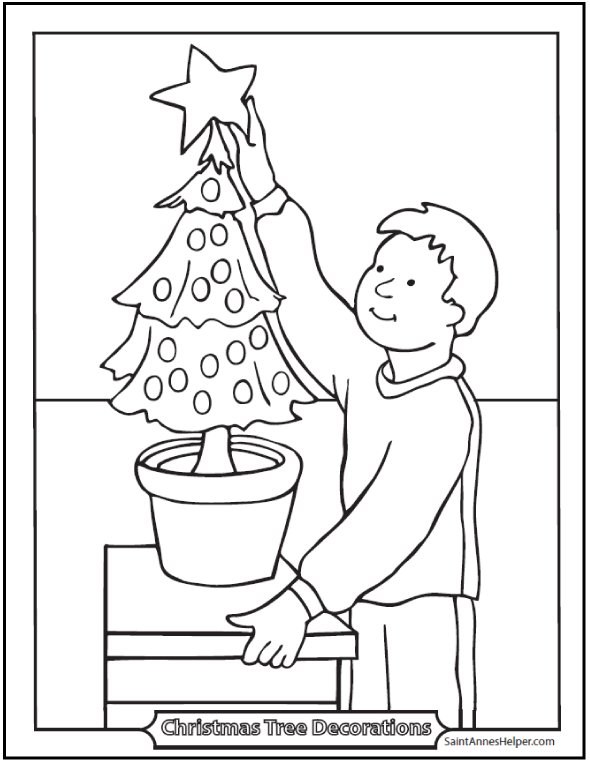 christmas tree coloring page ⭐ christmas star tree topper