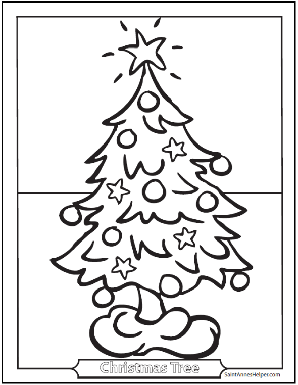 christmas tree coloring ❤❤ christmas star and tree skirt