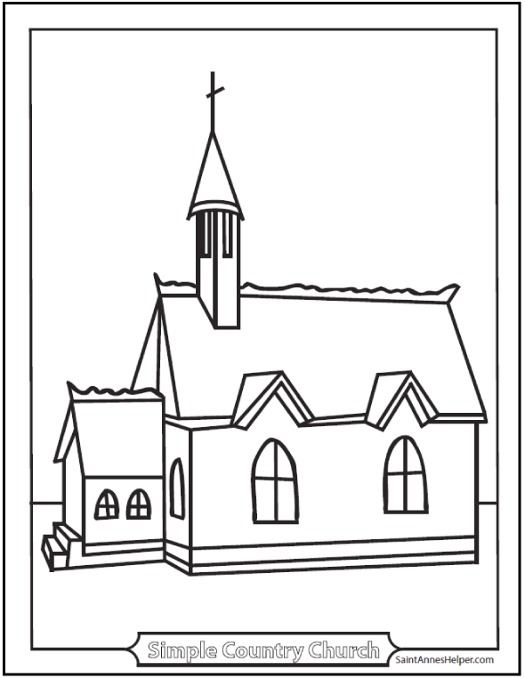 Download Coloring Page Church Simple Country Chapel Coloring Page