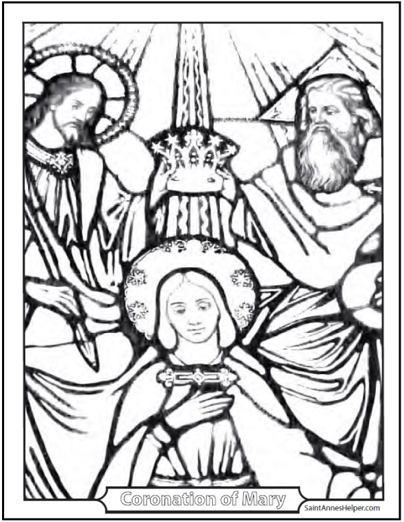 Saint Mary Coloring: The Coronation of Mary