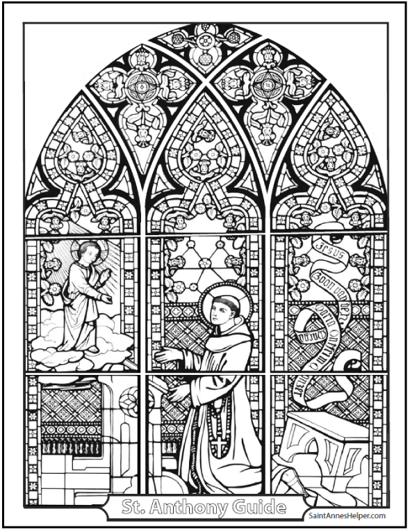 21+ Stained Glass Coloring Pages ️ Church Window Coloring Printables