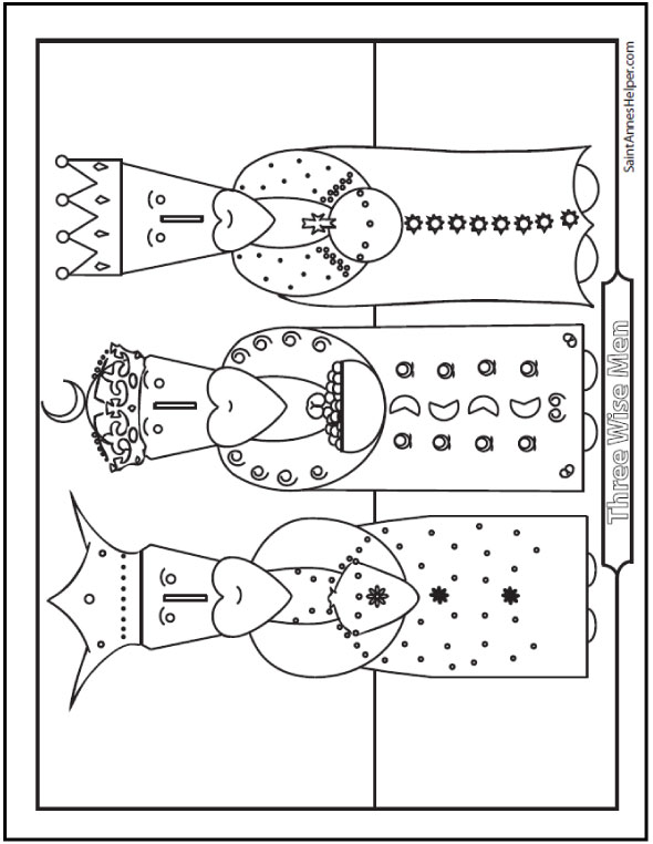 Three Kings Coloring Page Wise Men From The Orient